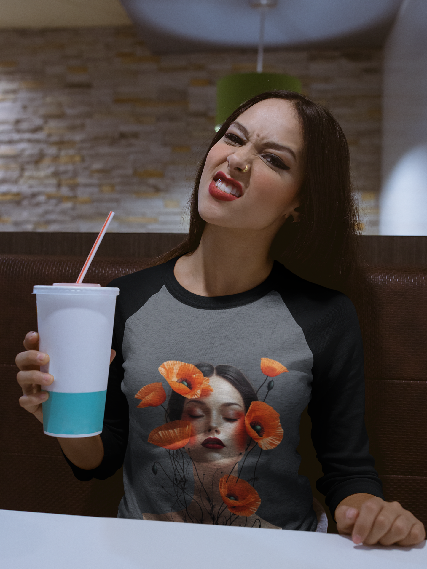 Ethereal Bloom Graphic Raglan T-Shirt