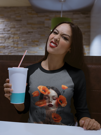 Ethereal Bloom Graphic Raglan T-Shirt