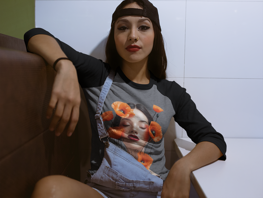 Ethereal Bloom Graphic Raglan T-Shirt