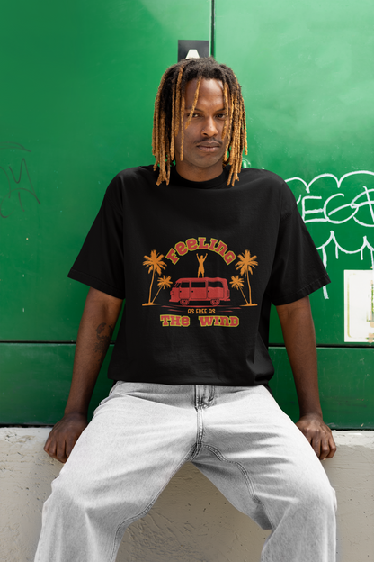 Feeling Free Retro Graphic Unisex Oversized T-Shirt