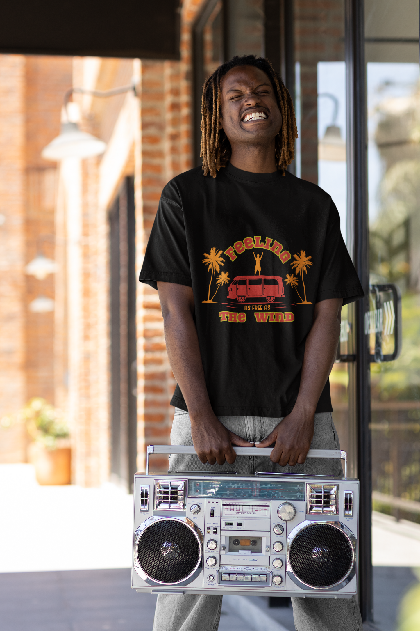 Feeling Free Retro Graphic Unisex Oversized T-Shirt