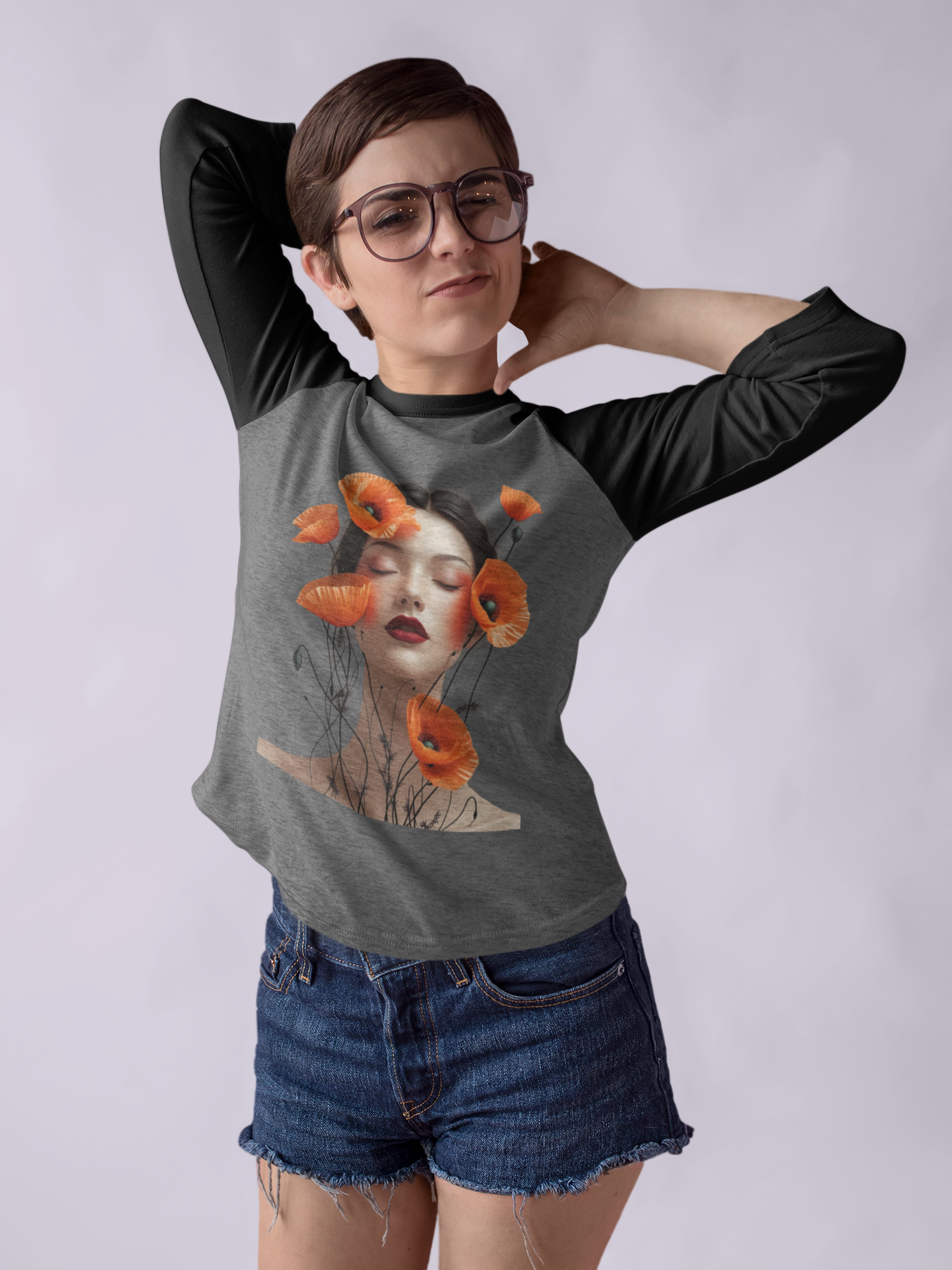 Ethereal Bloom Graphic Raglan T-Shirt