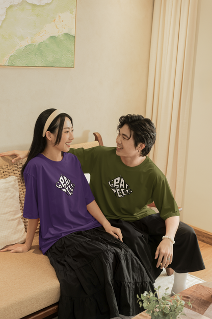 Good Vibes Only Floral Graphic Unisex Oversized T-Shirt