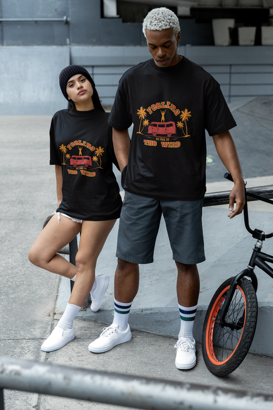Feeling Free Retro Graphic Unisex Oversized T-Shirt