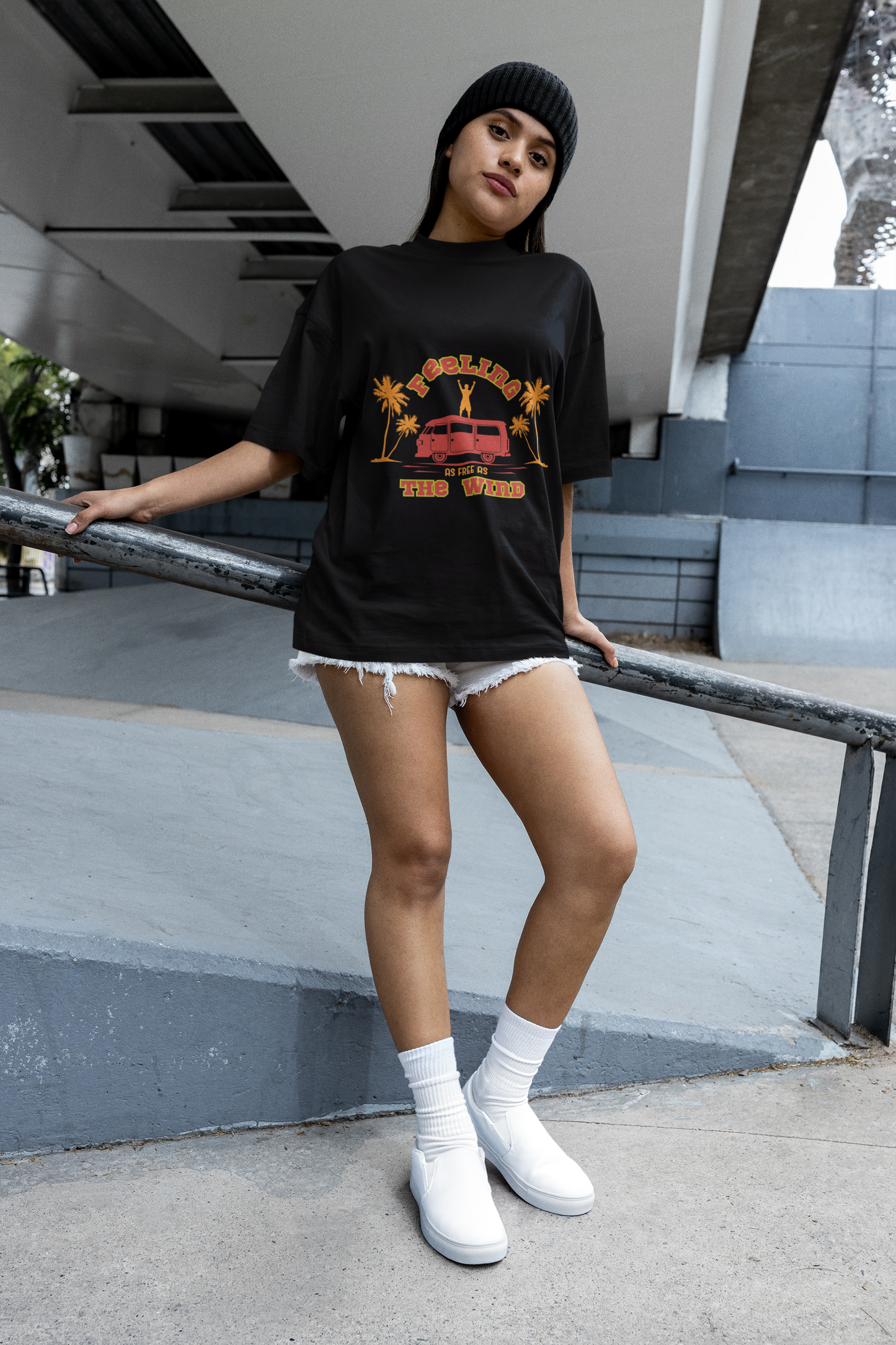 Feeling Free Retro Graphic Unisex Oversized T-Shirt